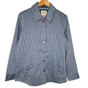 JACHS GIRLFRIEND Women's Quilted Chore Denim Jean Jacket Size Small Medium Wash